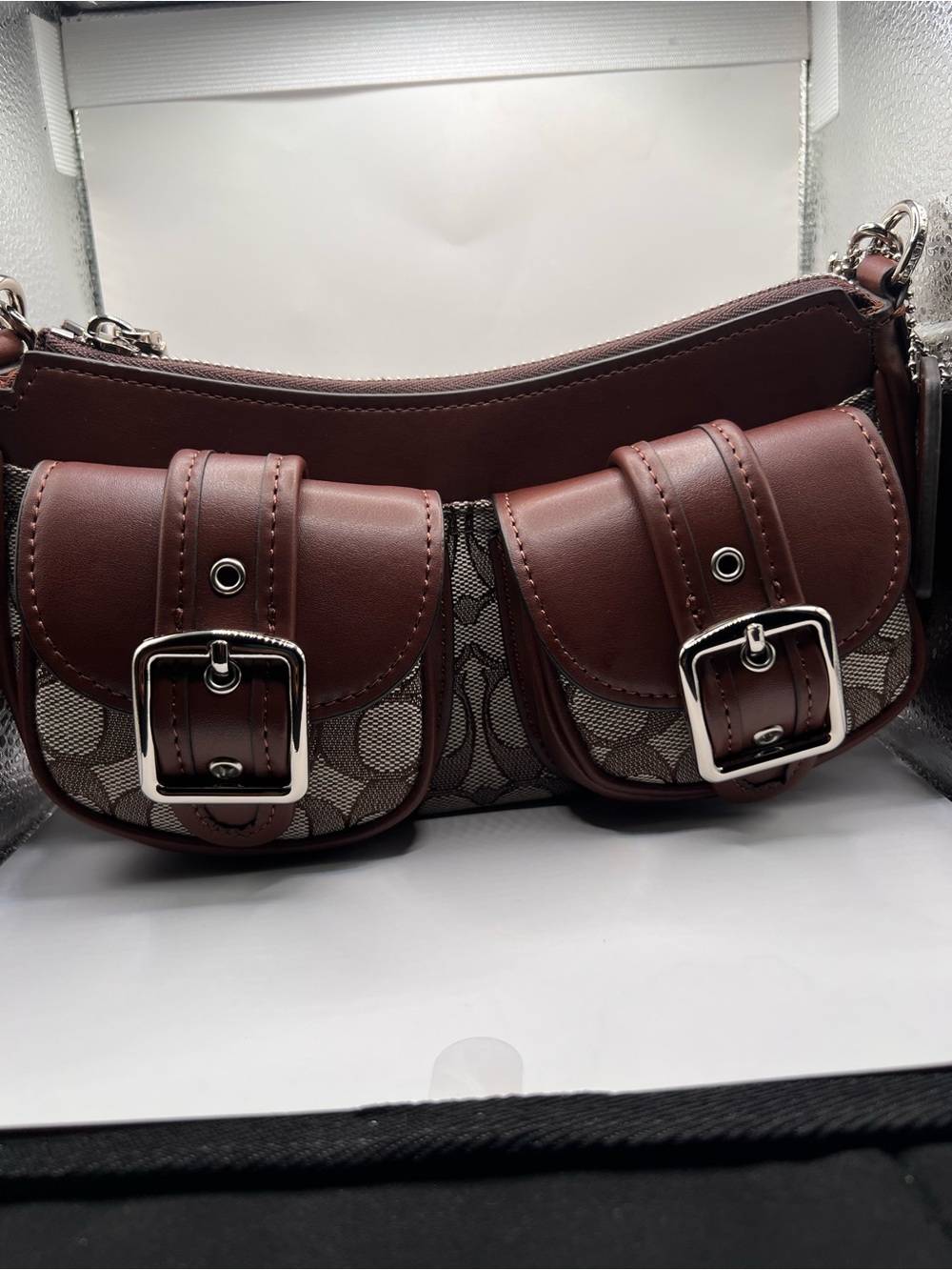 Coach Brown Ashton Bag with Signature Canvas